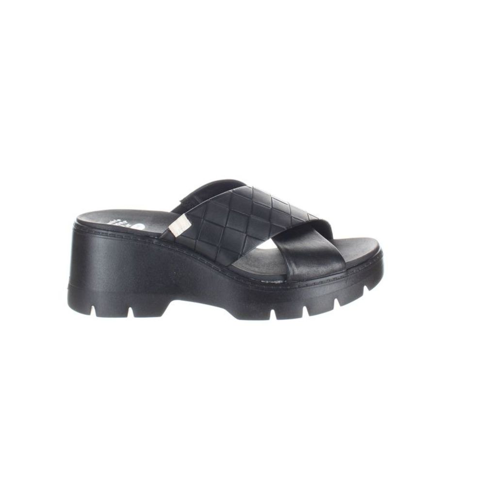 Dr. Scholl's Womens Checkin High Black Sandals Size 10 Medium (B, M)